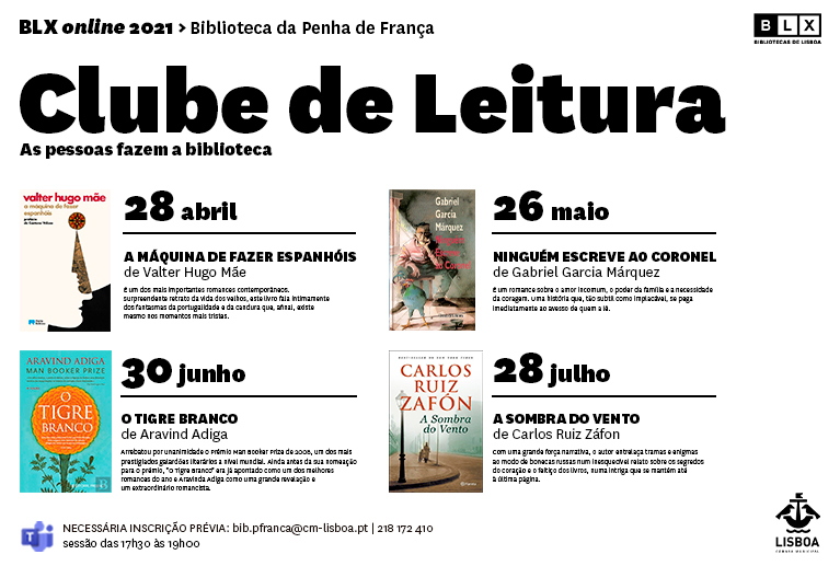Imagem com exemplos de Clubes de Leitura.