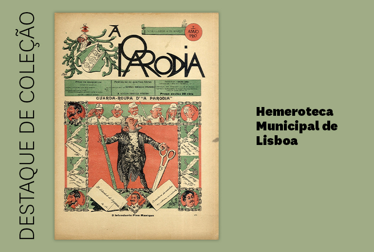 Imagem com uma das capas do periódico 'A Paródia'.