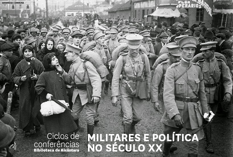 Fotografia a preto e branco de militares portugueses na primeira guerra mundial.