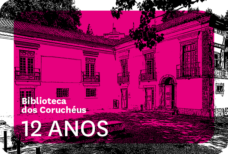 Imagem ilustrativa do evento, com uma das fachadas da Biblioteca dos Coruchéus.