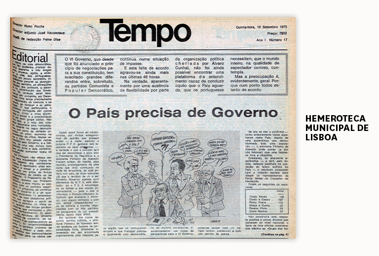 Imagem com uma das páginas do jornal Tempo.