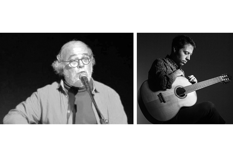 Imagem com os retratos dos artistas.