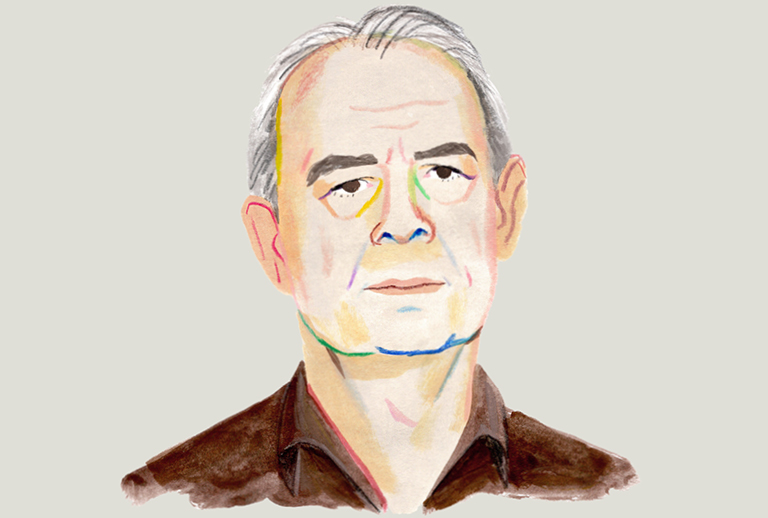 Imagem de um retrato ilustrado do autor.