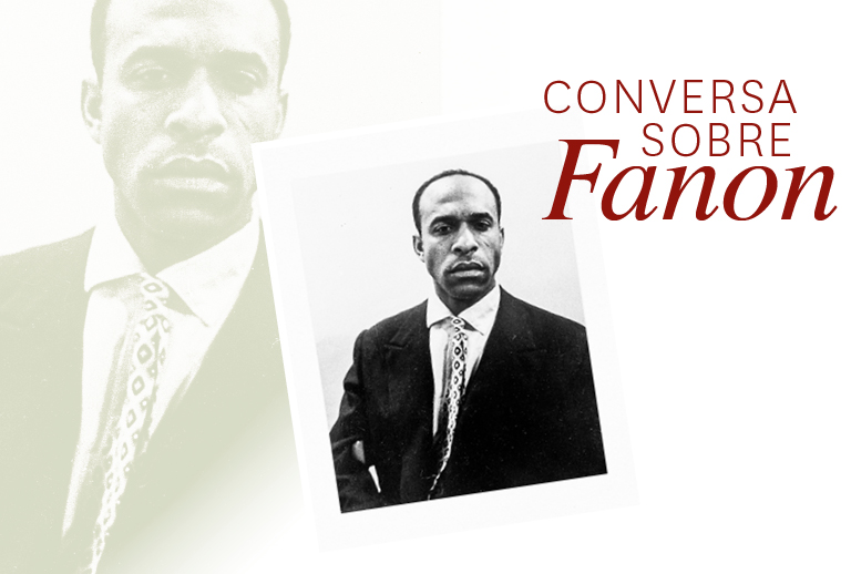 Imagem com o retrato de Frantz Fanon.