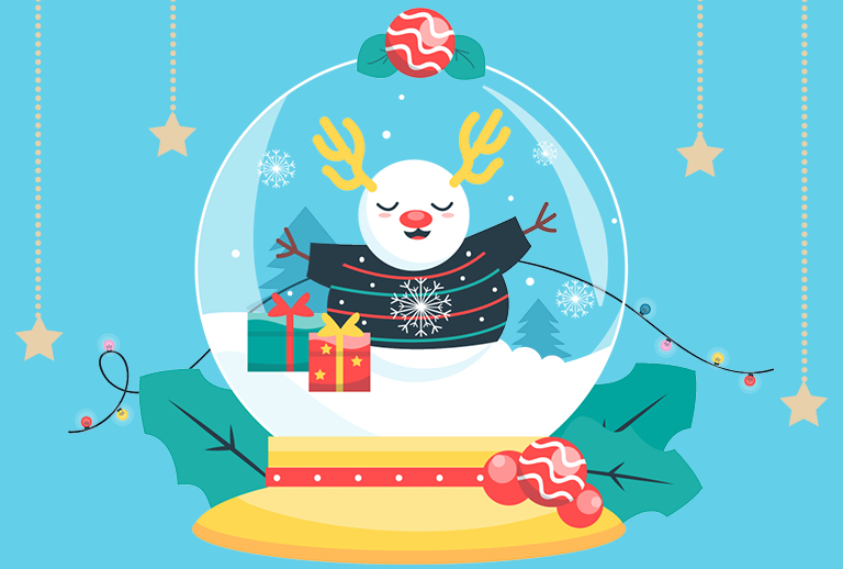 Imagem com um globo de neve.