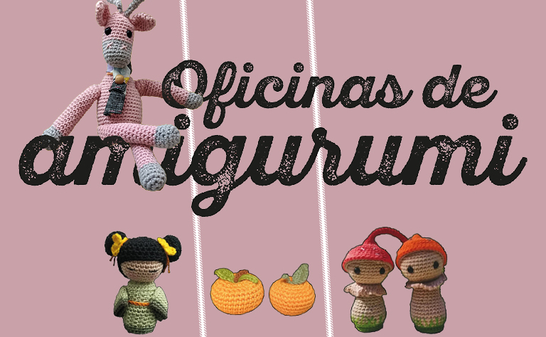 Imagem com alguns exemplos de figuras em amigurumi.