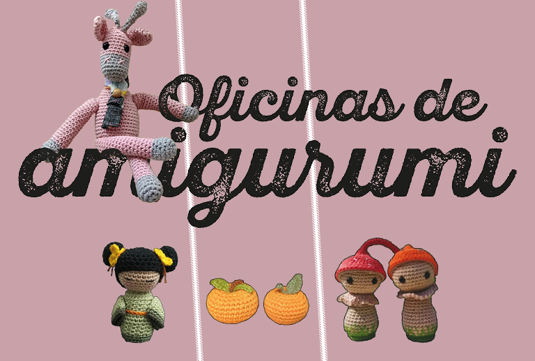 Imagem com alguns exemplos de figuras em amigurumi.