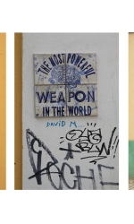 Imagem com obras da exposição.